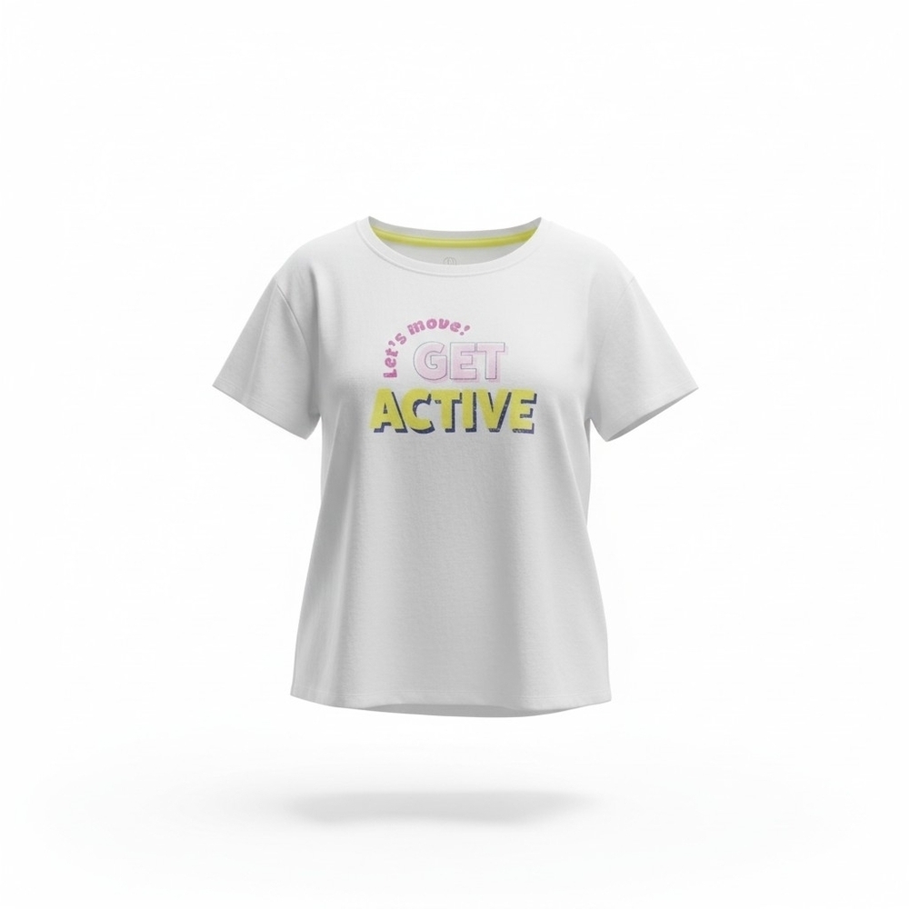Ideology Unisex Kids White Graphic T-Shirt XL NWT Performance Wear "Get Active"